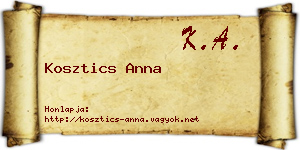 Kosztics Anna névjegykártya
